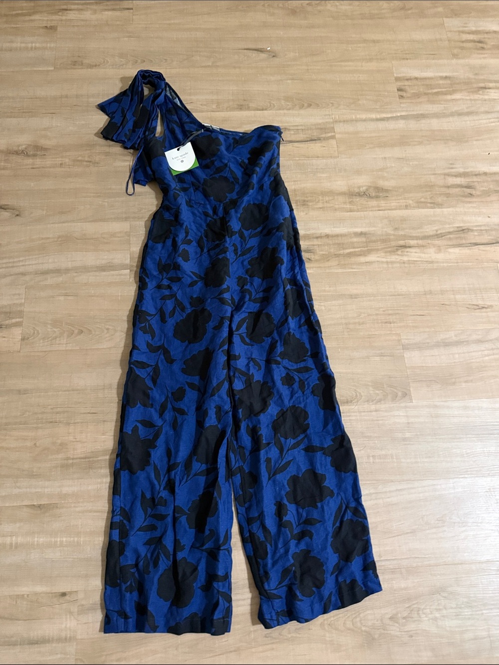 Kate Spade for Target One-Shoulder Floral Jumpsuit in Blue and Black